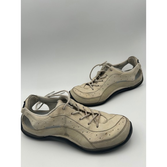 Ecco Shoes - ECCO Receptor Womens Walking Shoes Size 38 US 7-7.5 Beige Leather Cutout Sneaker